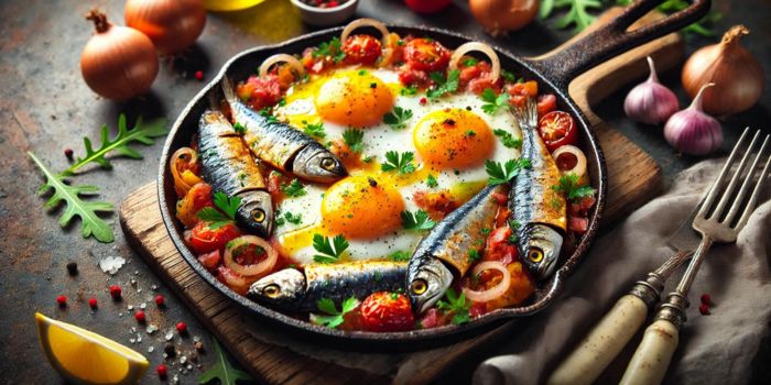 sardine and egg breakfast dish